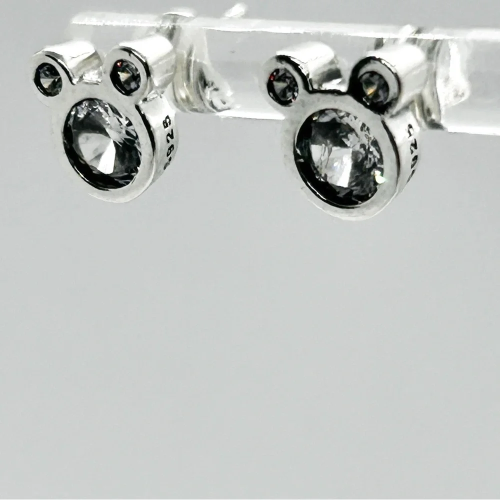 NWOT Sterling Silver Mickey mouse earrings studs - Picture 9 of 12